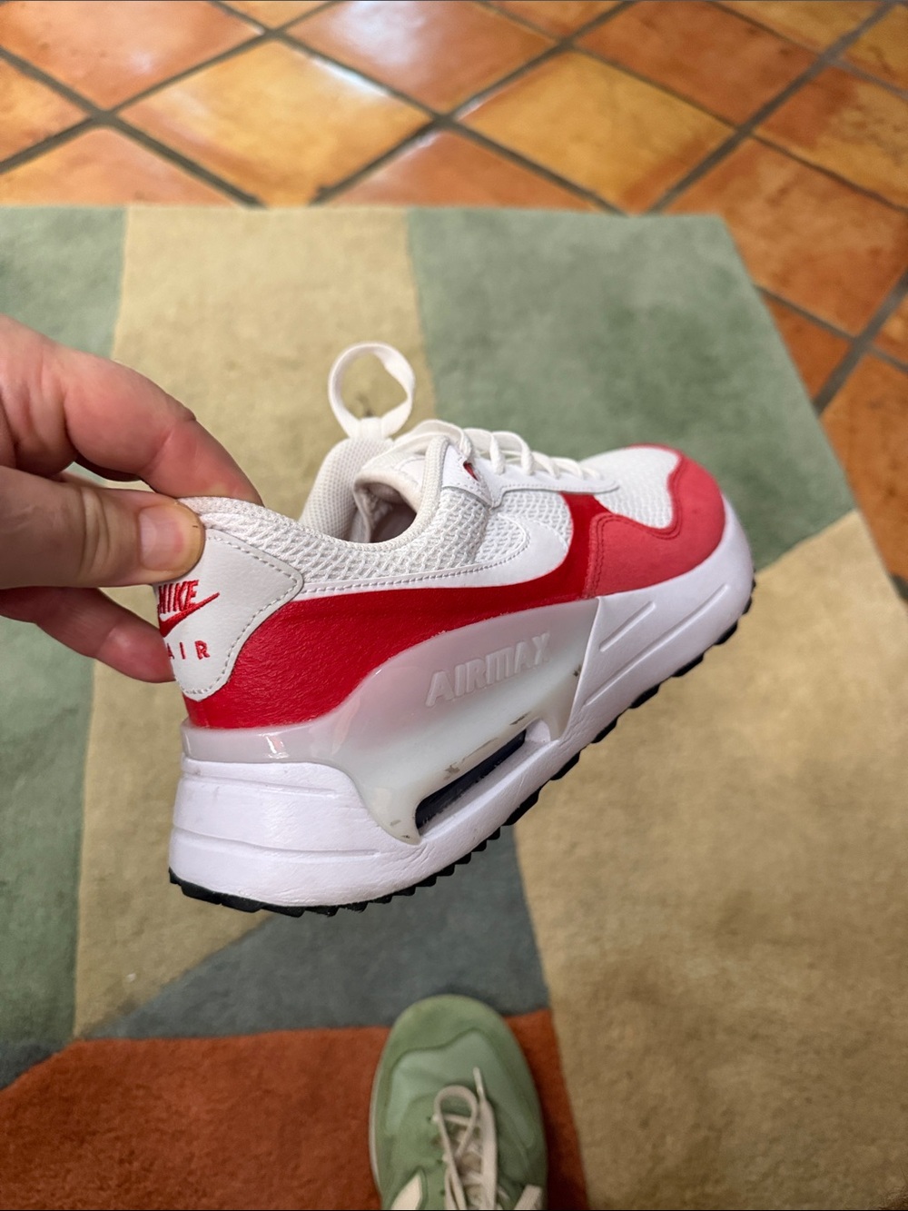 Nike Men’s Air Max White & Red Low-Top Sneakers